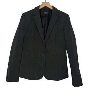 Ann Taylor Blazer Size 10 Black Mini Polka Dot Single Button Work Career Casual